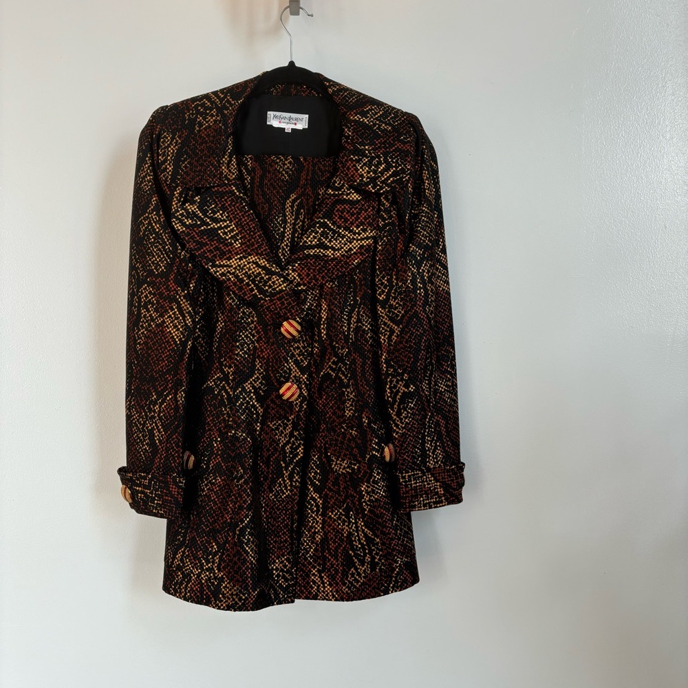 Vintage Copper, Black, and Gold Silk Skirt Set